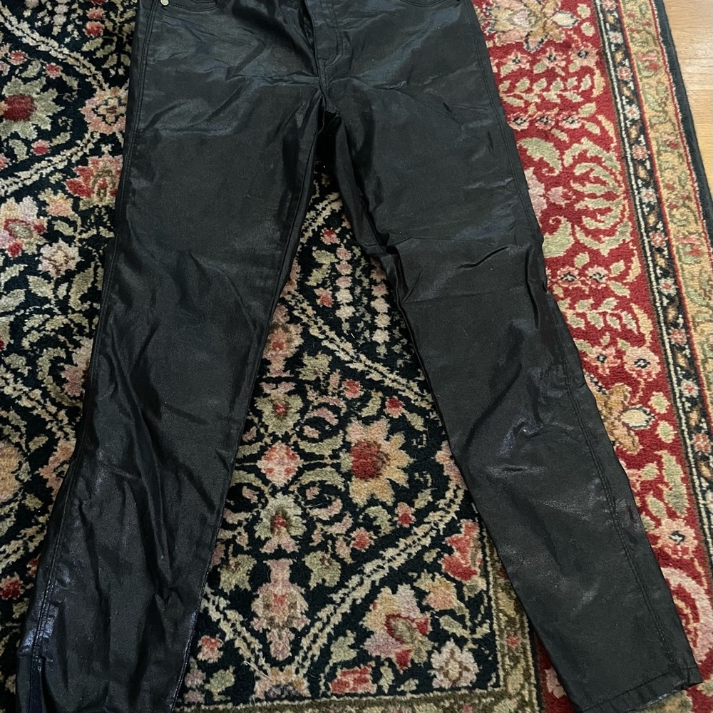 1822 coated black skinny jeans